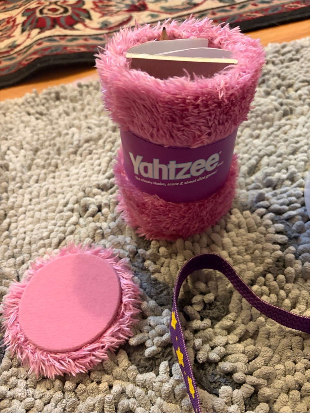 Kids Plush Dice Cup - Pink